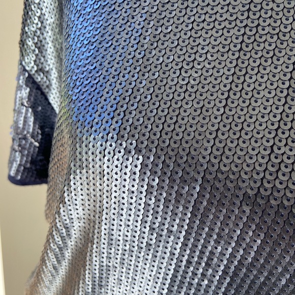 J Crew Collection Navy sequin slouchy blouse. - Picture 3 of 5